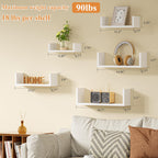 Floating Wood Wall Shelves for Bathroom, Kitchen & Decor