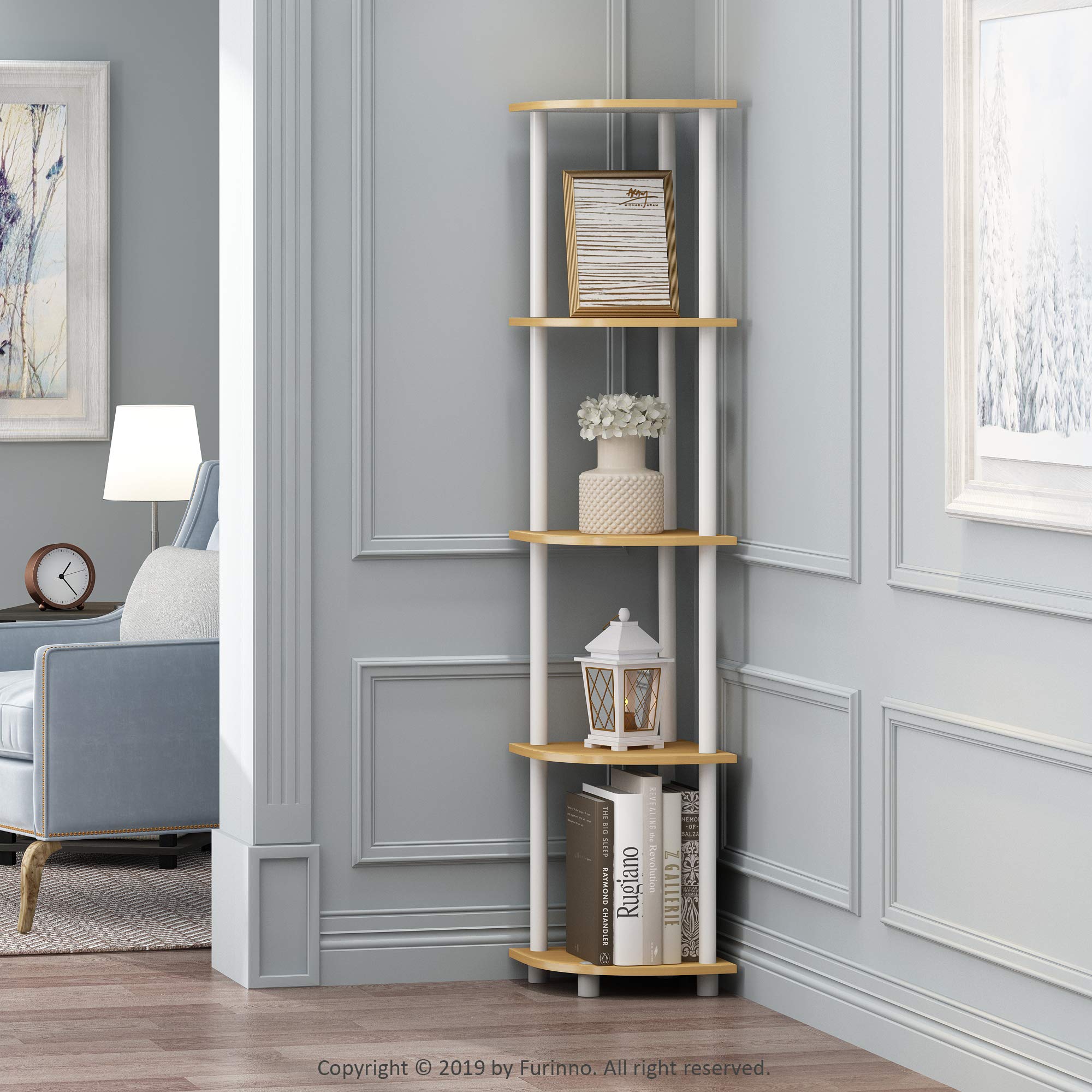 Furinno Turn-N-Tube 5 Tier Corner Display for Any Room