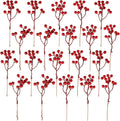 20 Pack Artificial Red Berry Picks for Christmas Decor