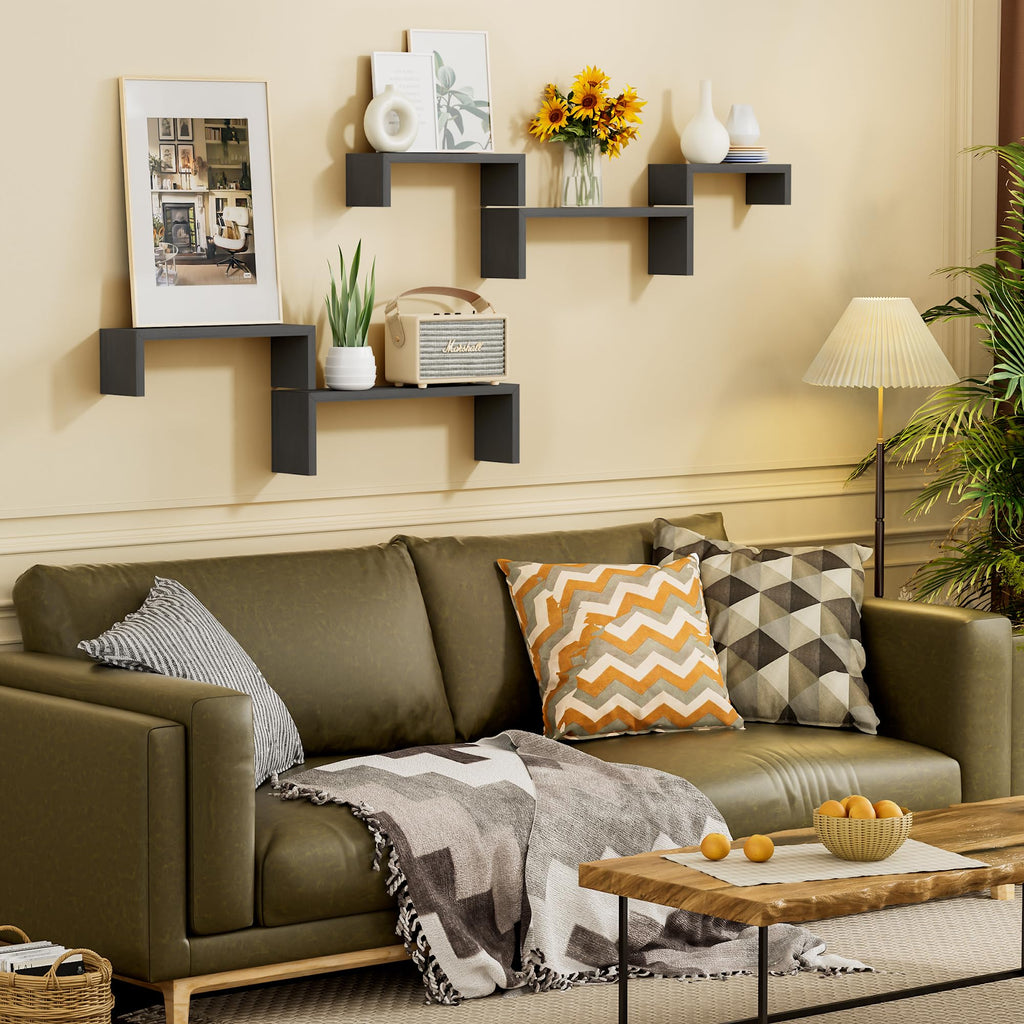 Floating Wood Wall Shelves for Bathroom, Kitchen & Decor