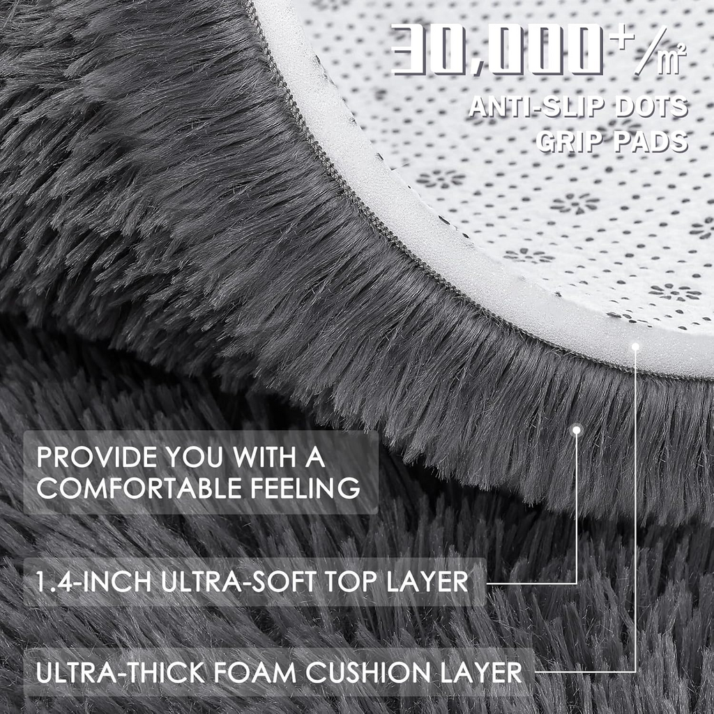 Soft Fluffy Shaggy Bedside Rugs for Comfort and Style