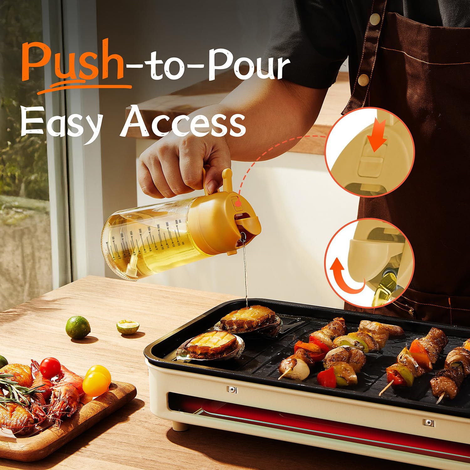 TrendPlain 16oz/470ml Glass Olive Oil Sprayer for Cooking