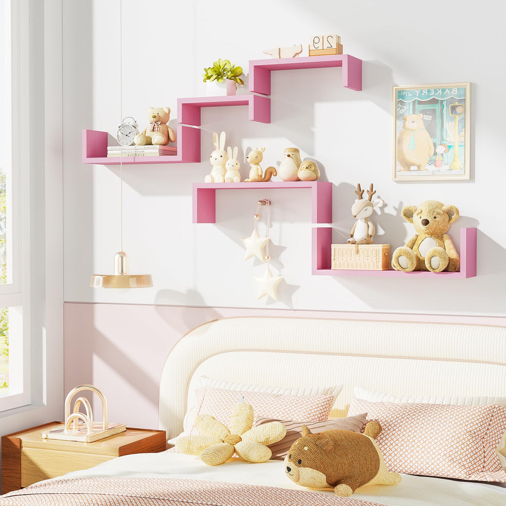Floating Wood Wall Shelves for Bathroom, Kitchen & Decor