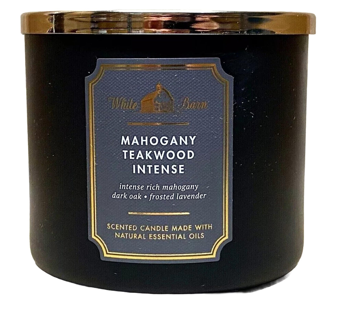 Works White Barn 3-Wick Candle in Mahogany Teakwood High Intensity