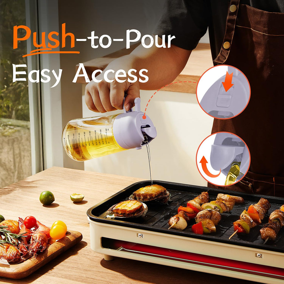 TrendPlain 16oz/470ml Glass Olive Oil Sprayer for Cooking