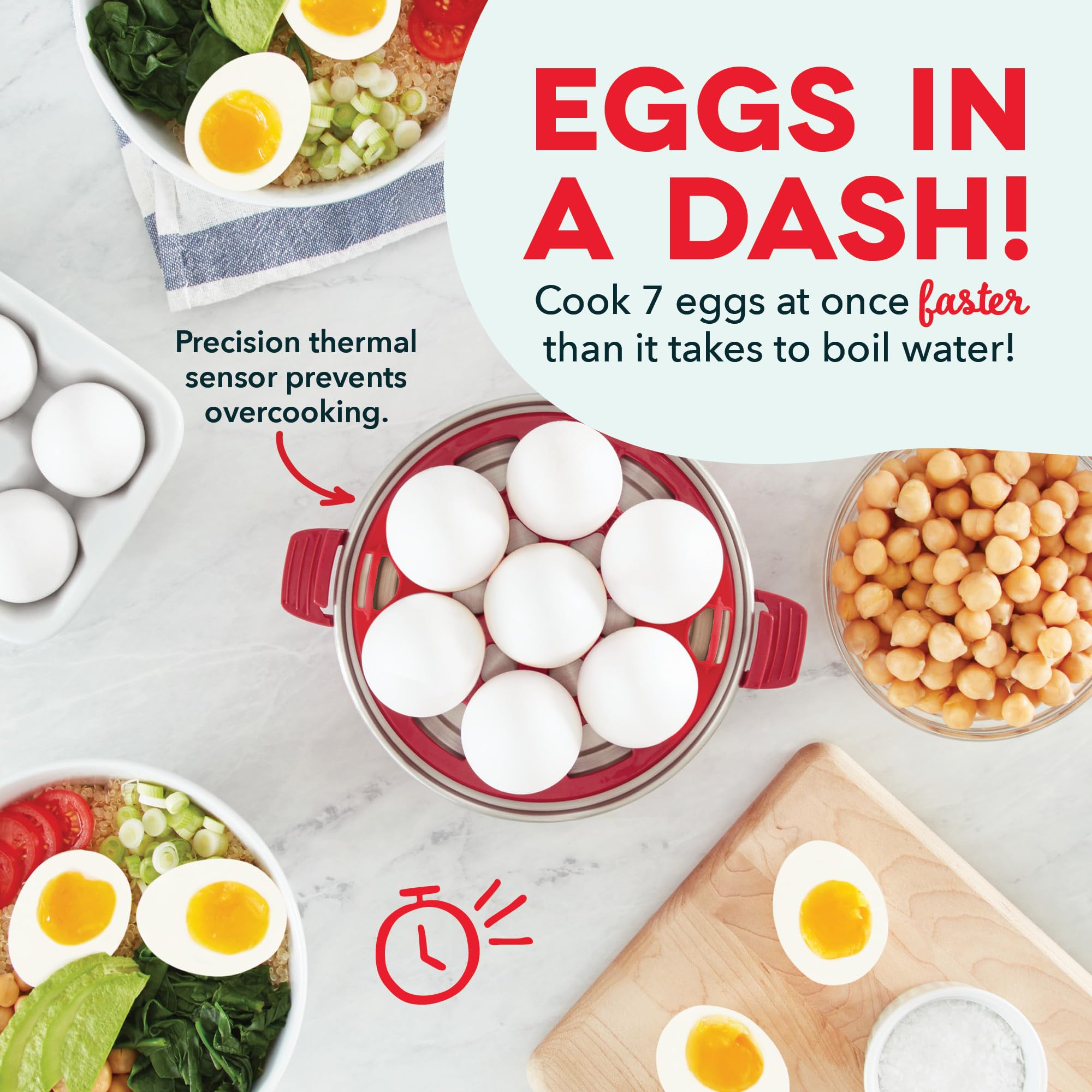DASH Rapid Egg Cooker: 7 Egg Capacity Electric Egg Cooker for Hard Boiled Eggs