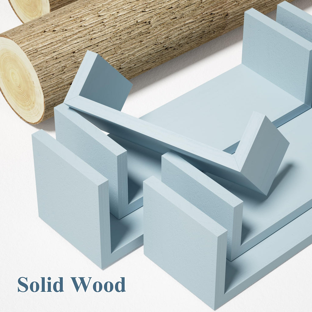 Floating Wood Wall Shelves for Bathroom, Kitchen & Decor