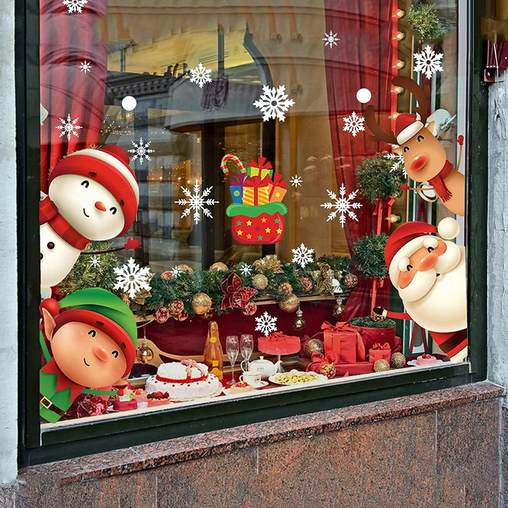 82PCS Christmas Snowflake Window Clings – Holiday Decals
