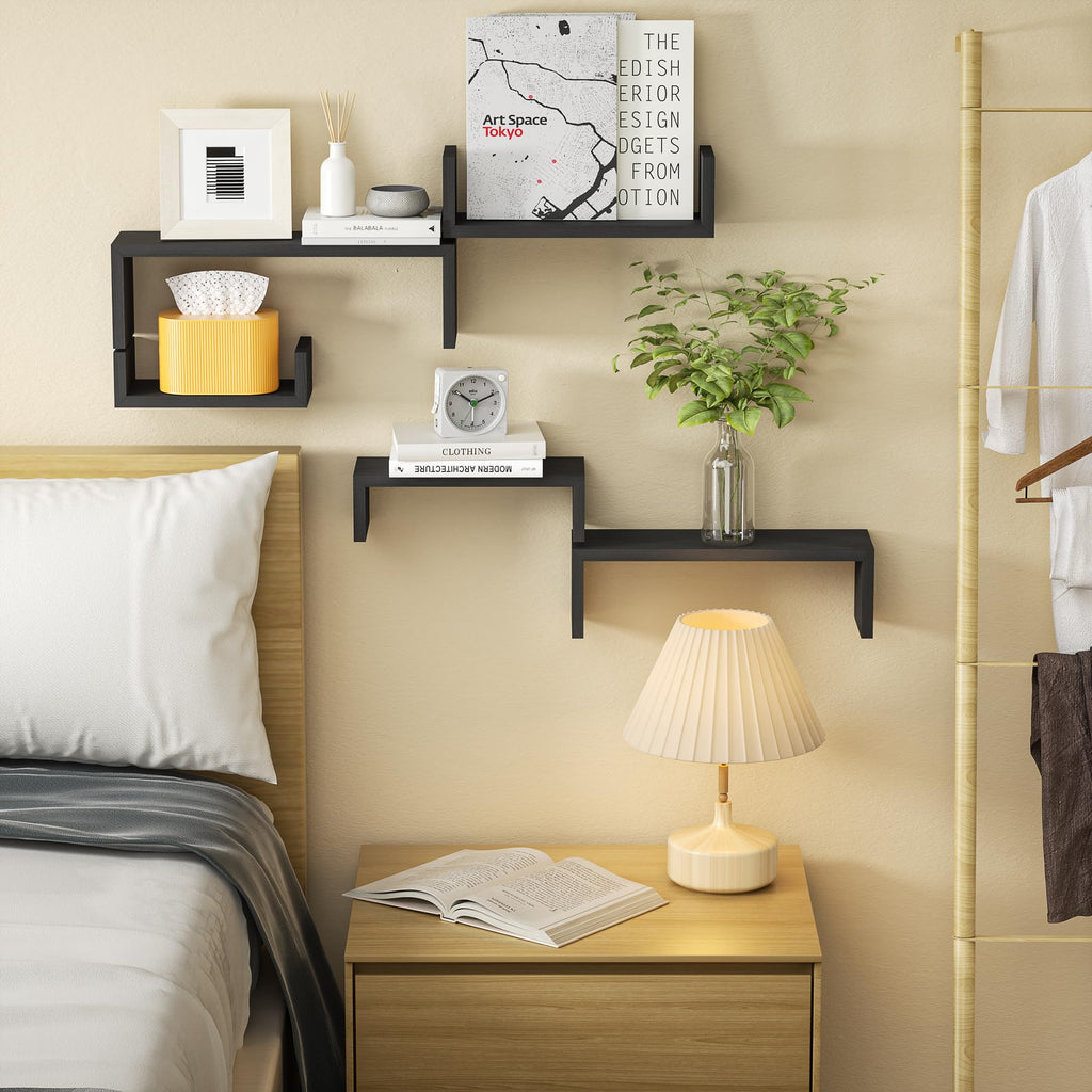 Floating Wood Wall Shelves for Bathroom, Kitchen & Decor
