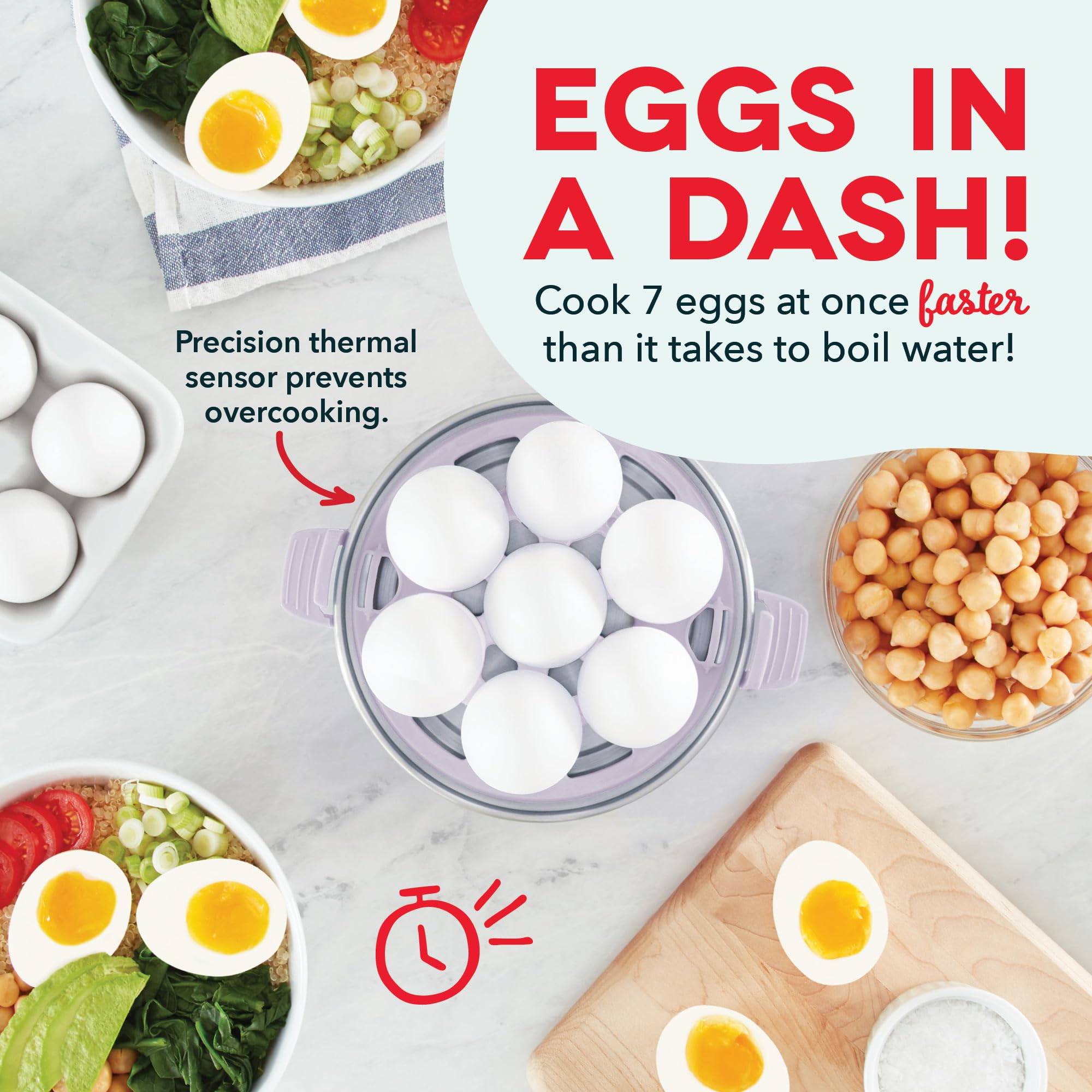 DASH Rapid Egg Cooker: 7 Egg Capacity Electric Egg Cooker for Hard Boiled Eggs