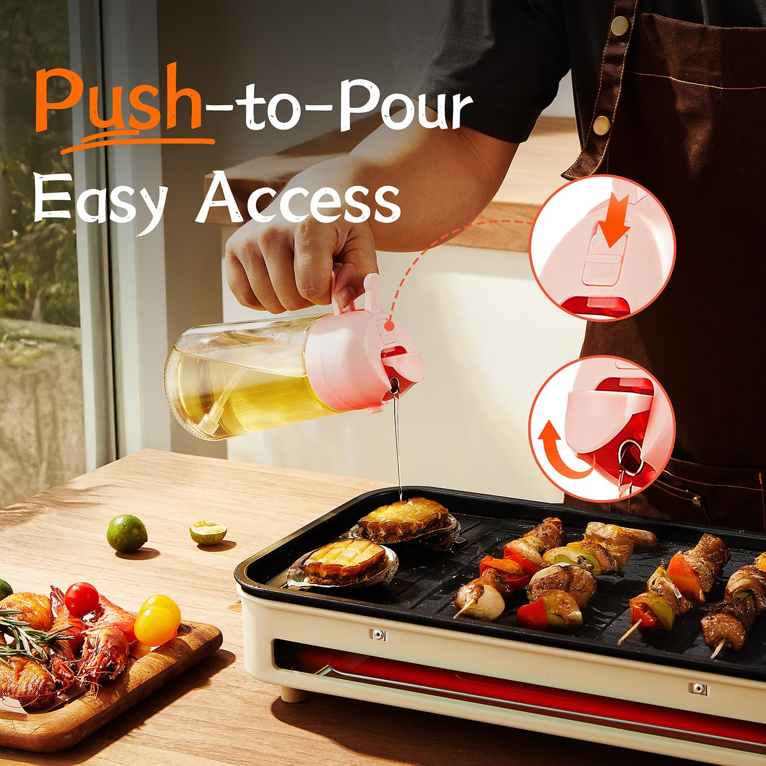 TrendPlain 16oz/470ml Glass Olive Oil Sprayer for Cooking