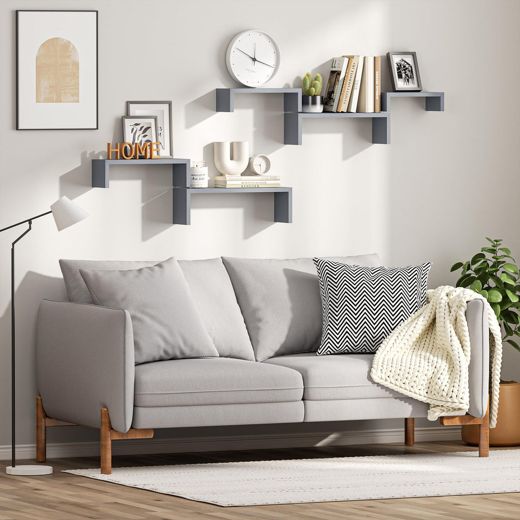 Floating Wood Wall Shelves for Bathroom, Kitchen & Decor
