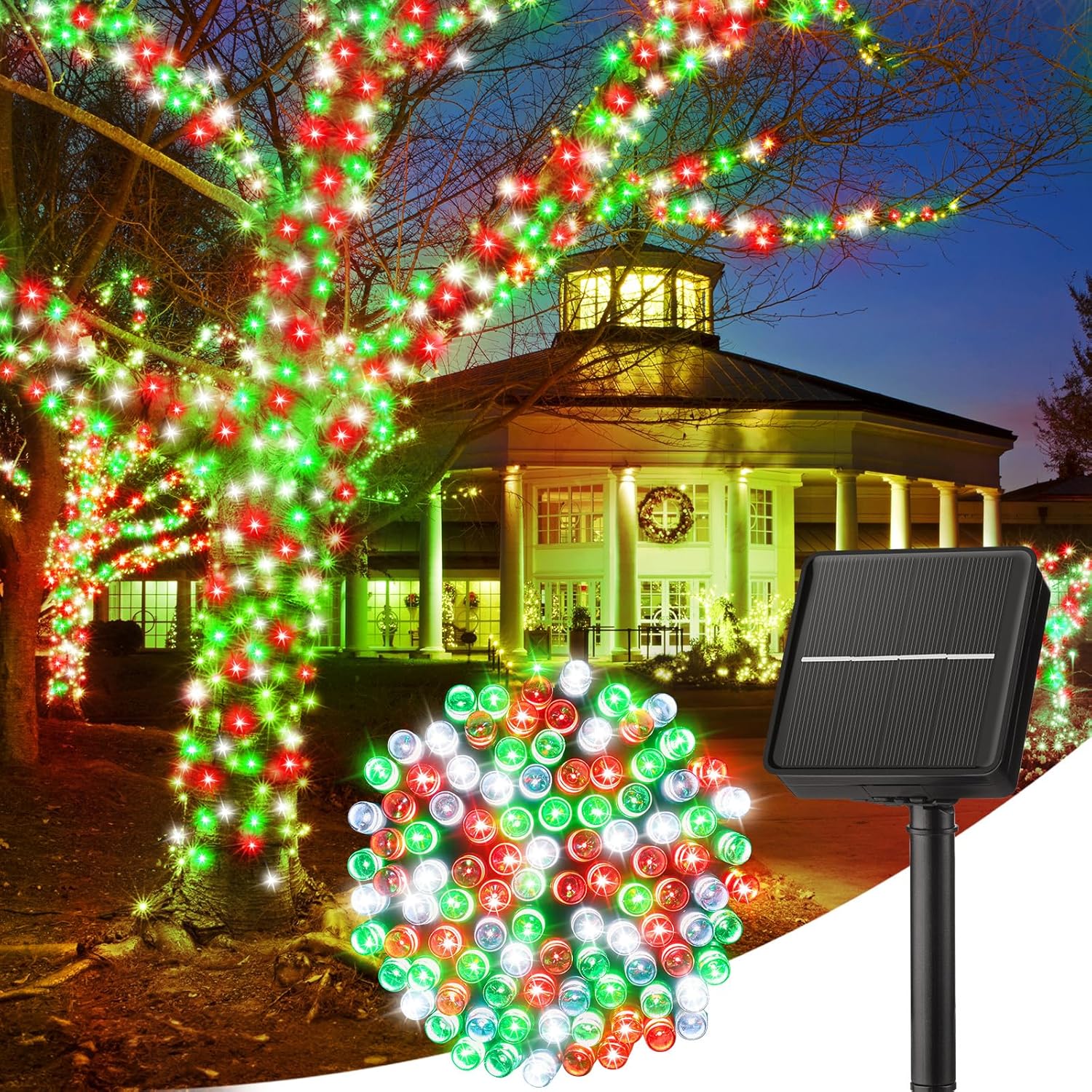 Minetom Solar String Lights 40FT 100 LED Waterproof