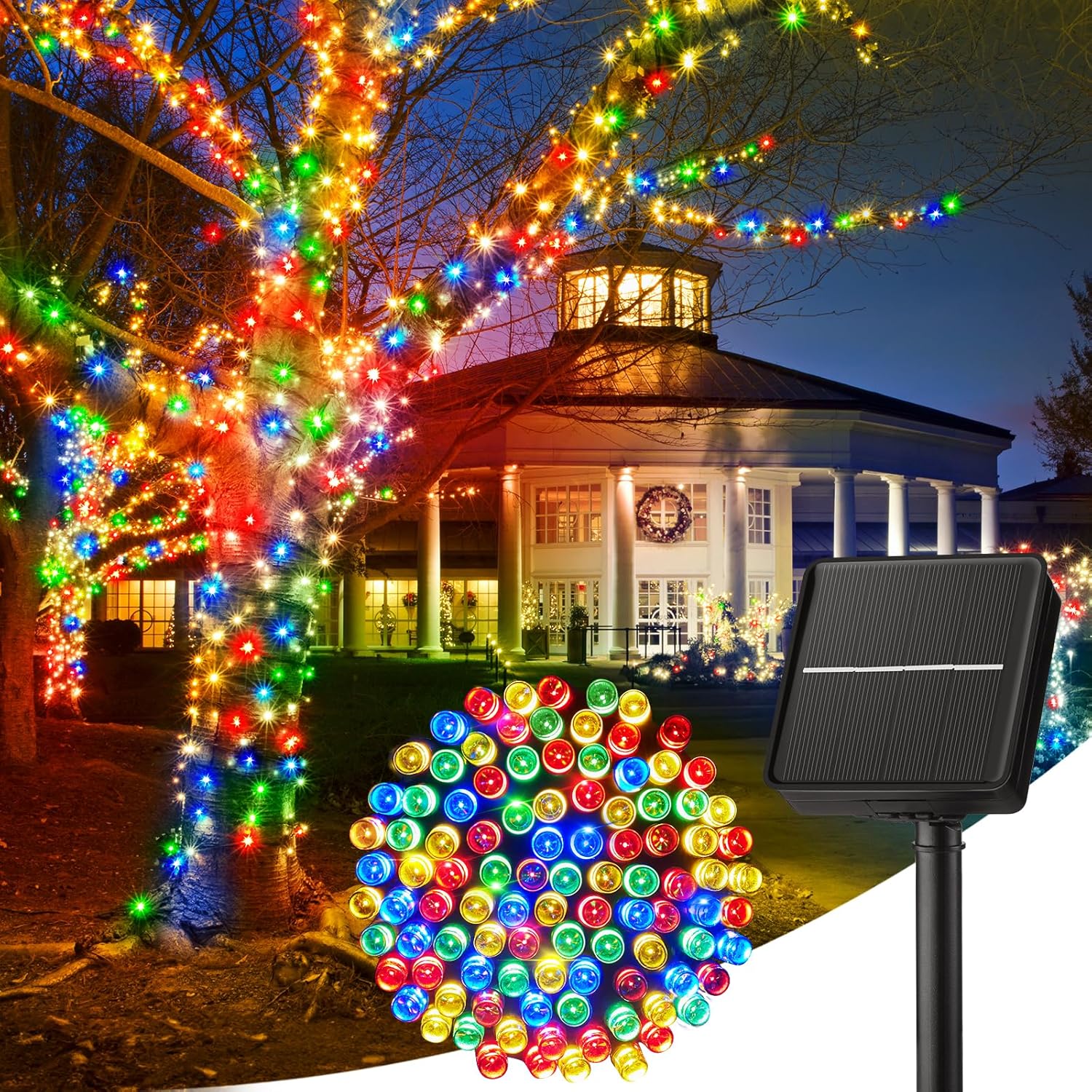 Minetom Solar String Lights 40FT 100 LED Waterproof