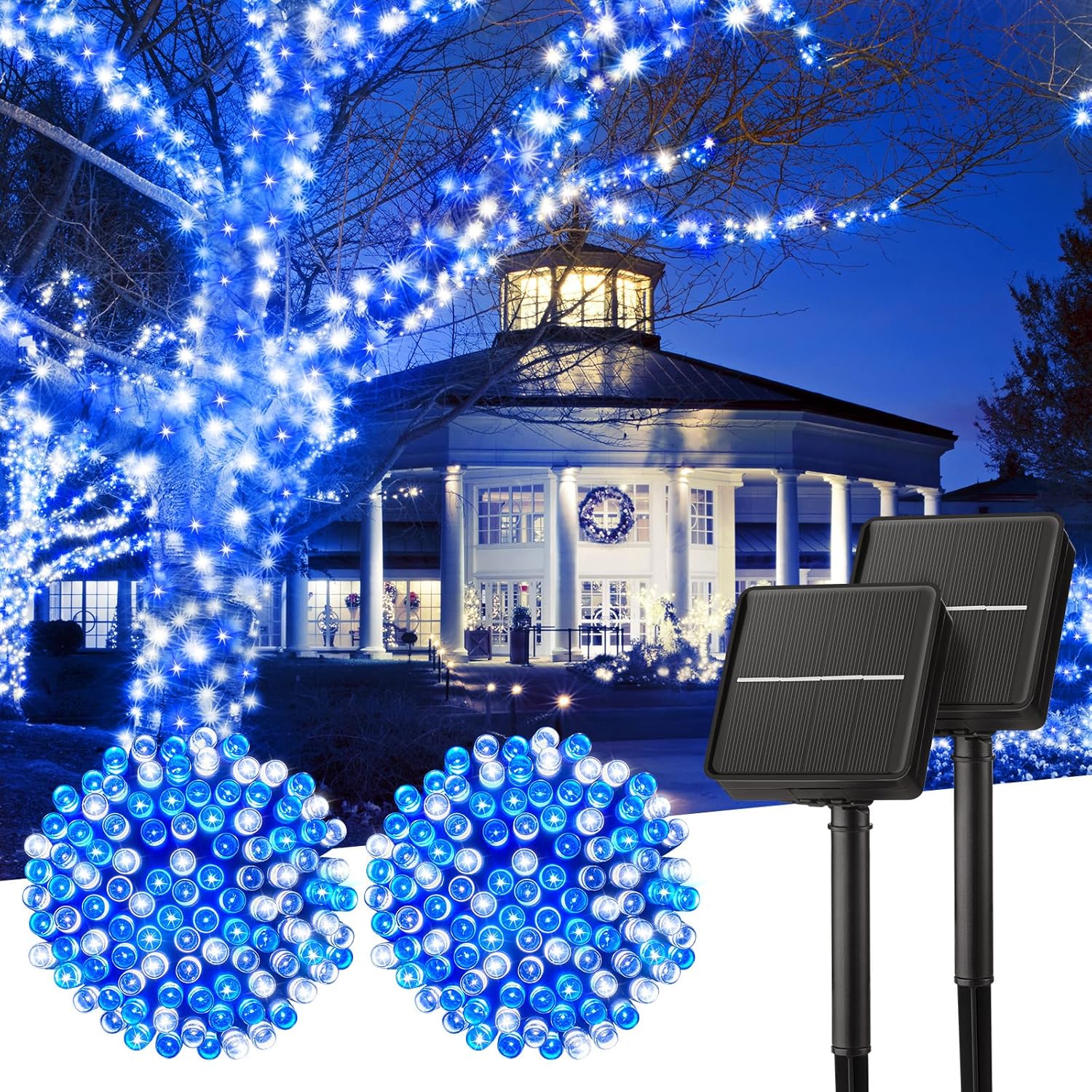 Minetom Solar String Lights 40FT 100 LED Waterproof