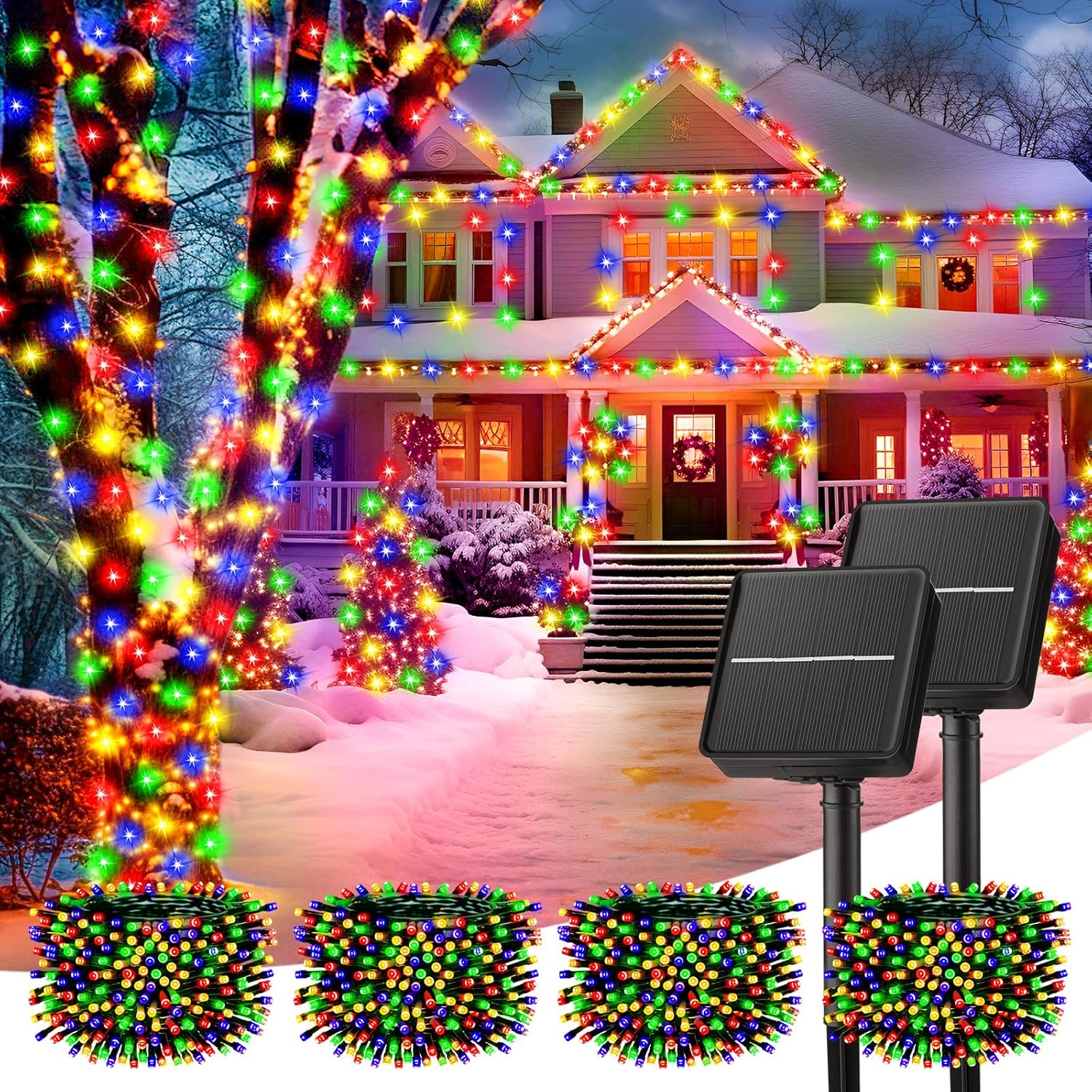 Minetom Solar String Lights 40FT 100 LED Waterproof