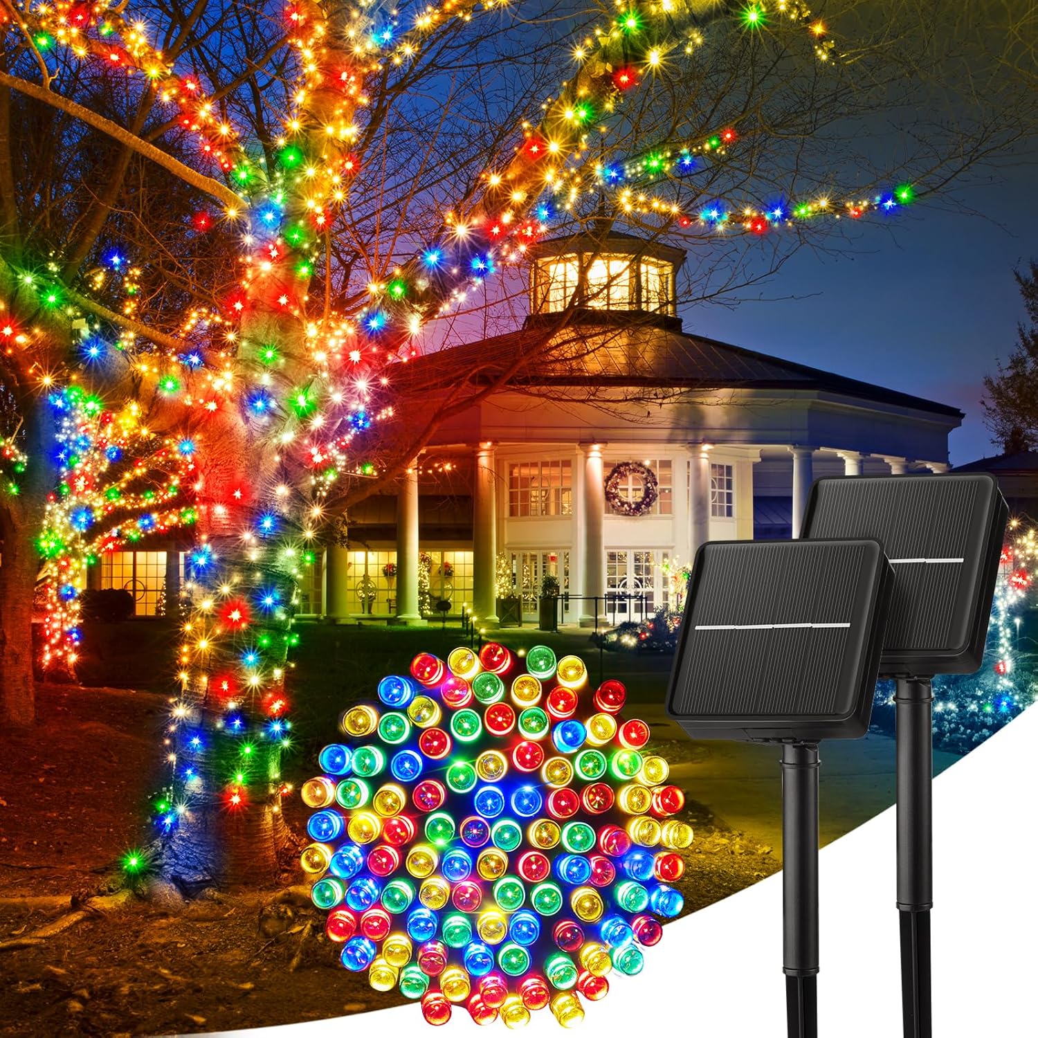 Minetom Solar String Lights 40FT 100 LED Waterproof