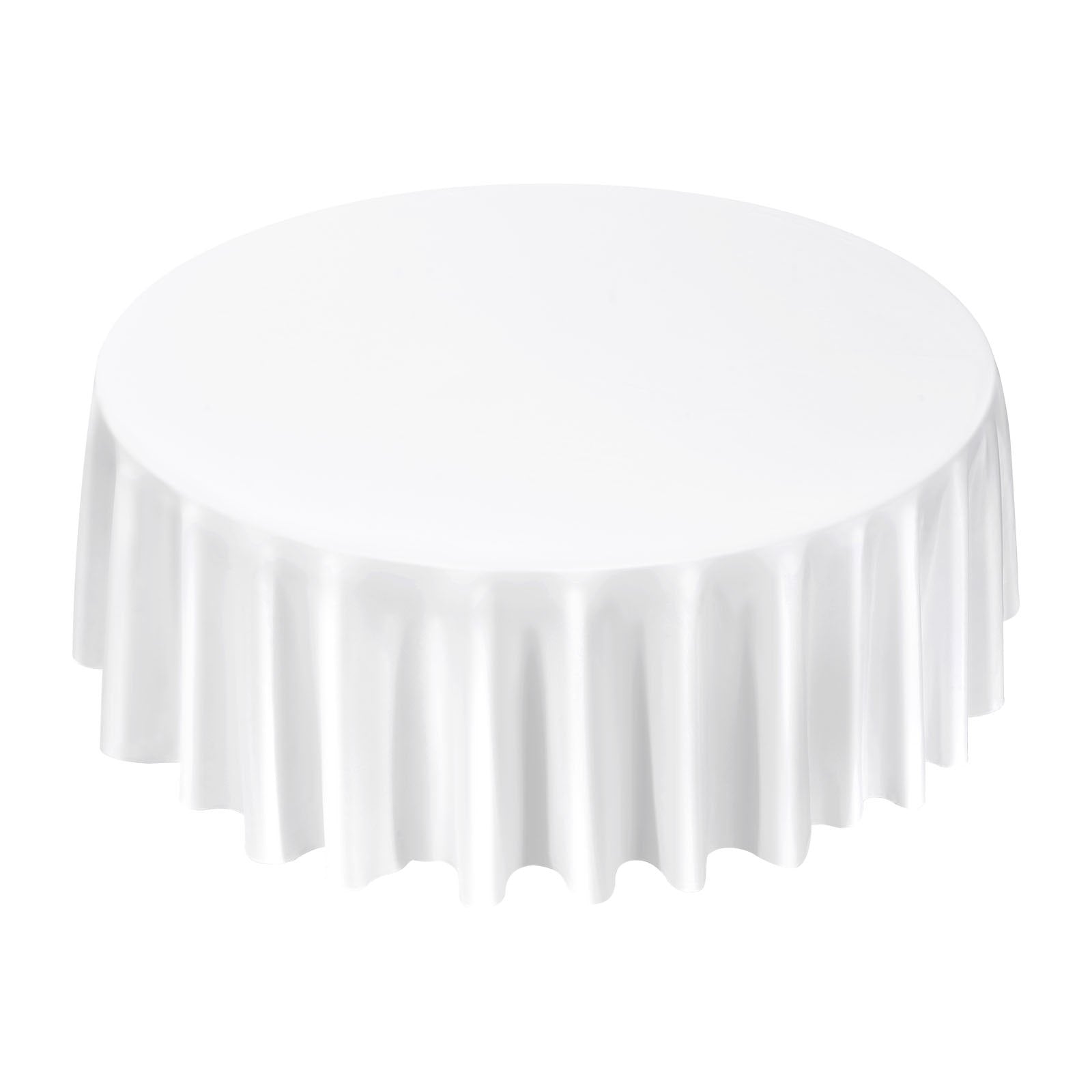 White Round Polyester Tablecloth – 2 Pack, 120 Inch