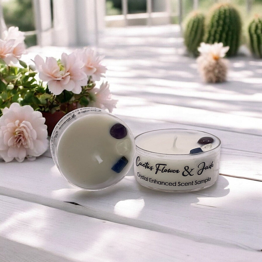 Cactus Flower & Jade Premium Soy Wax Tea Light Candle – 1oz