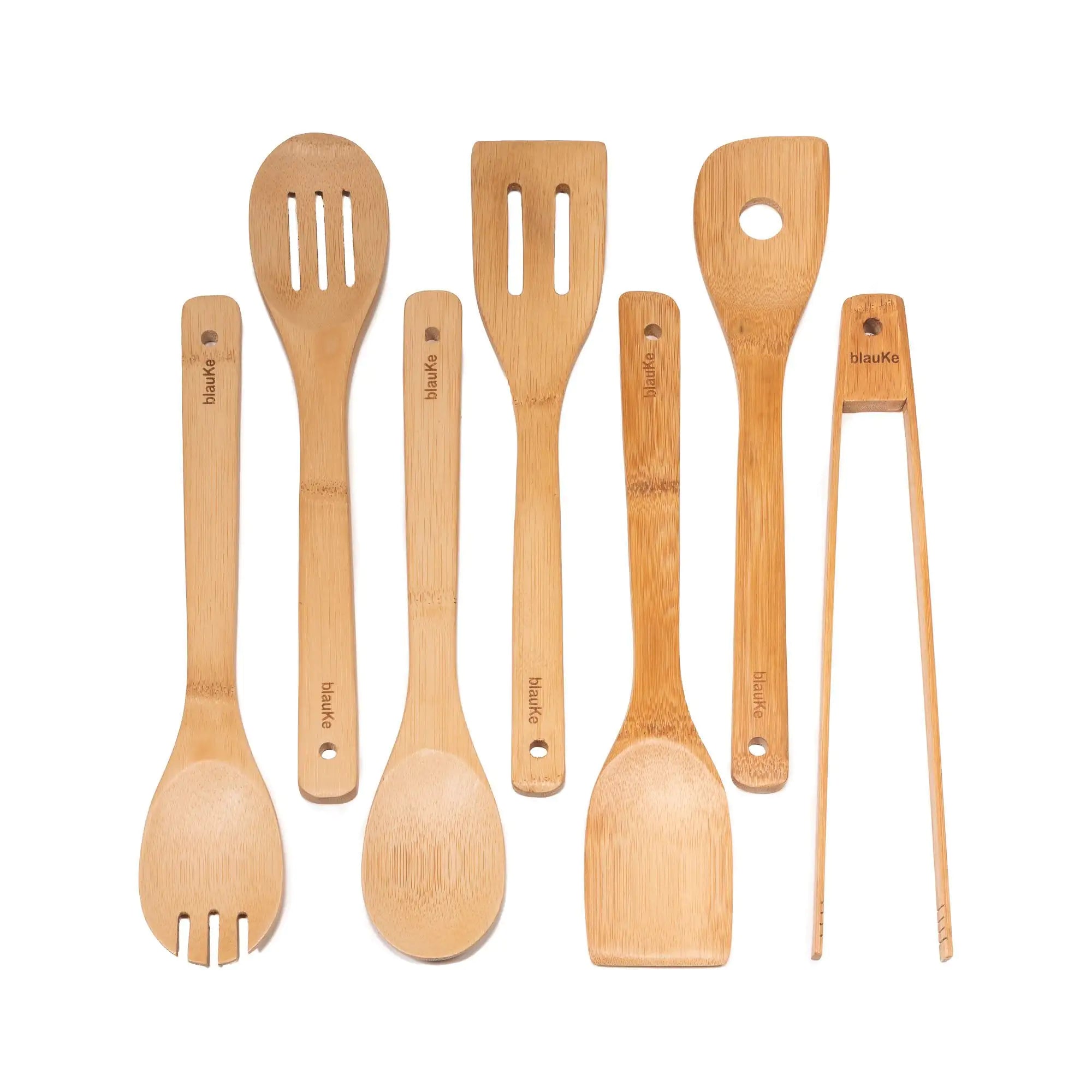 Wooden Spoons for Cooking – 7 Pack Bamboo Utensil Set