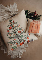 Nordic Pine Christmas Tree Throw Pillow – Rustic Farmhouse Decor
