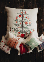 Nordic Pine Christmas Tree Throw Pillow – Rustic Farmhouse Decor