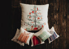 Nordic Pine Christmas Tree Throw Pillow – Rustic Farmhouse Decor