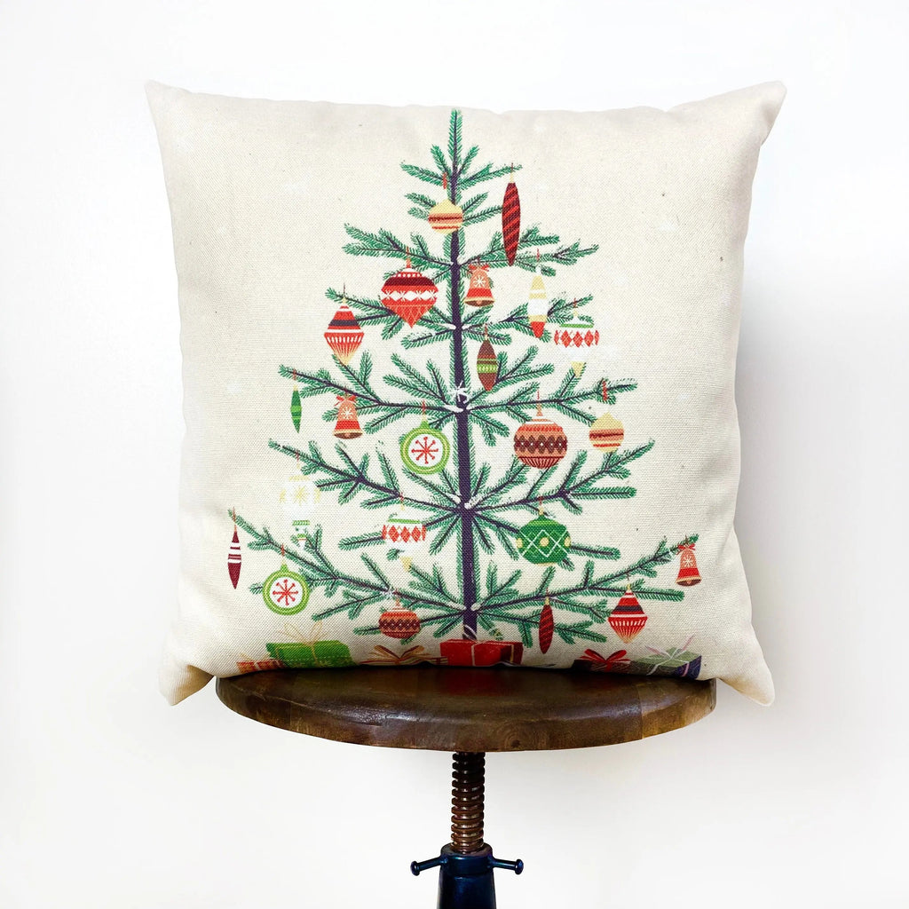 Nordic Pine Christmas Tree Throw Pillow – Rustic Farmhouse Decor