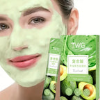 12 piece avocado bubble facial mask set - deep cleansing and moisturizing with glycerin, suitable for all skin types