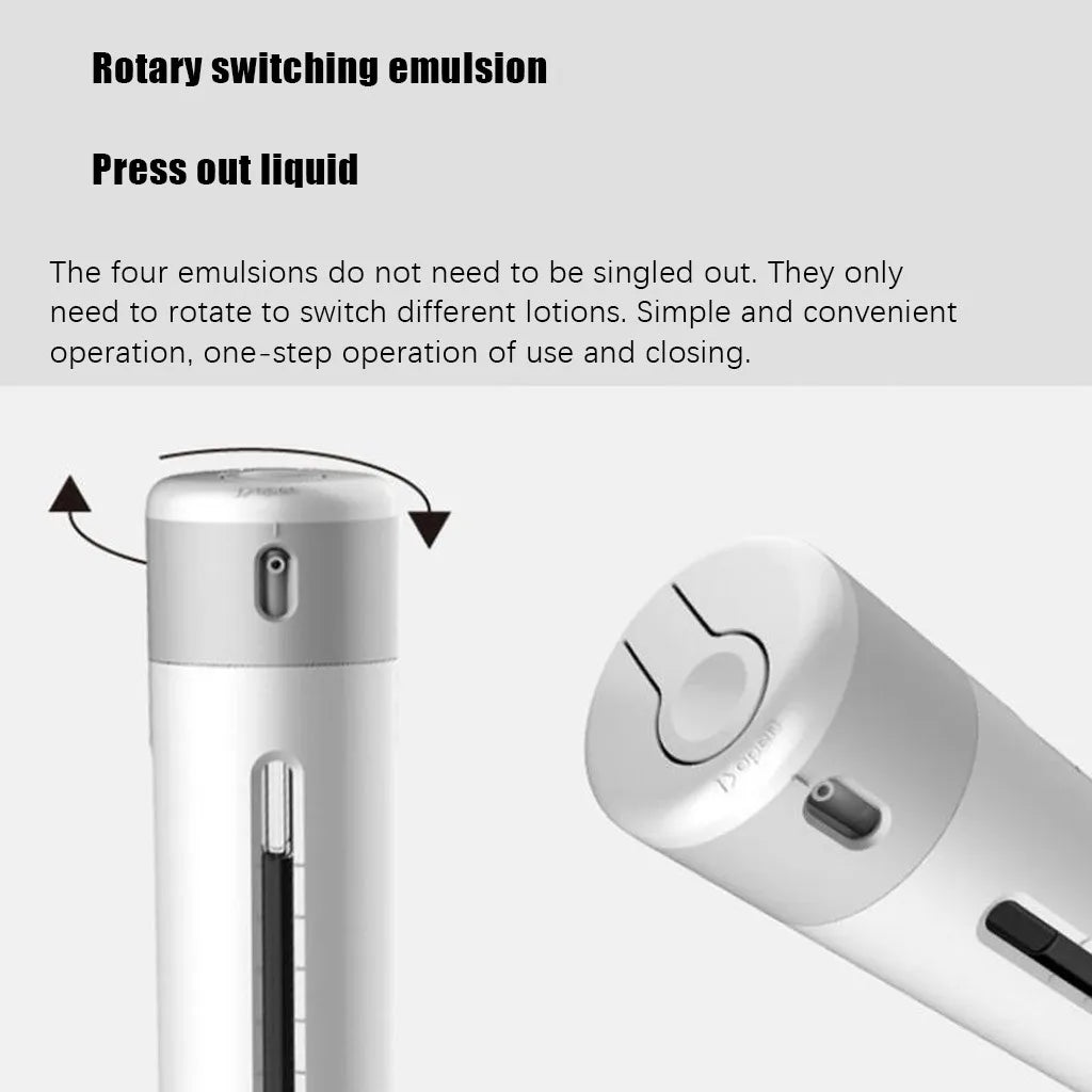 4-in-1 Travel Dispenser Bottle – Refillable Leak-Proof Shampoo, Lotion & Body Wash Container
