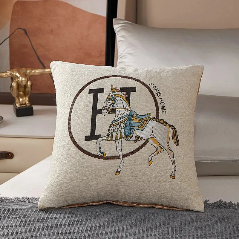 DecorBites™ Cotton Home Logo Pillow Cover – Decorative Throw
