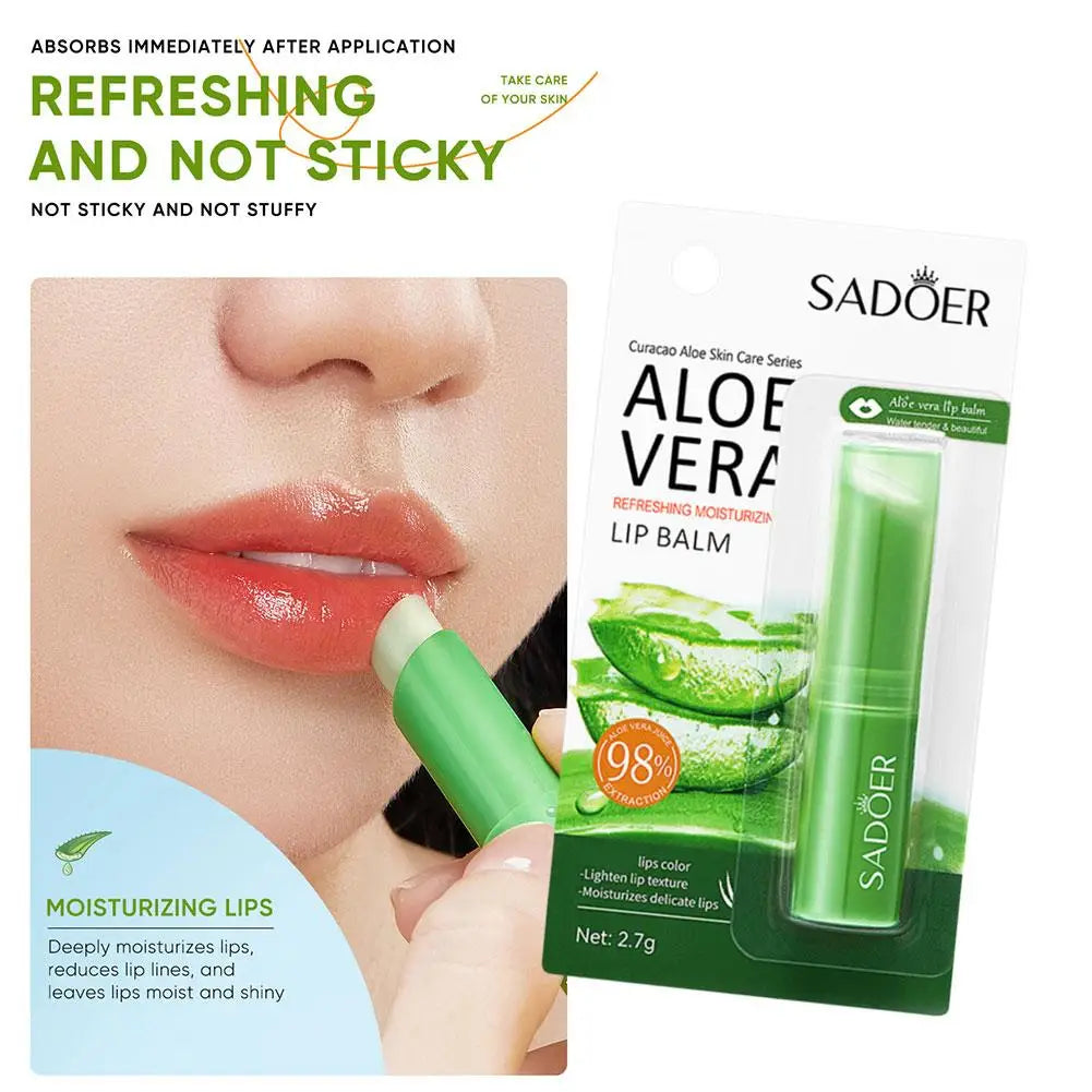 Aloe Vera Hydrating Lip Balm with Vitamin Essence | Moisturizing Repair Lipstick for Soft, Smooth Lips