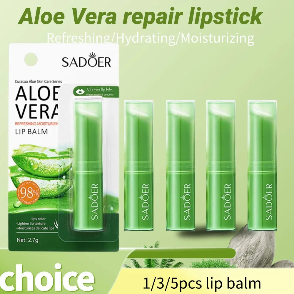 Aloe Vera Hydrating Lip Balm with Vitamin Essence | Moisturizing Repair Lipstick for Soft, Smooth Lips