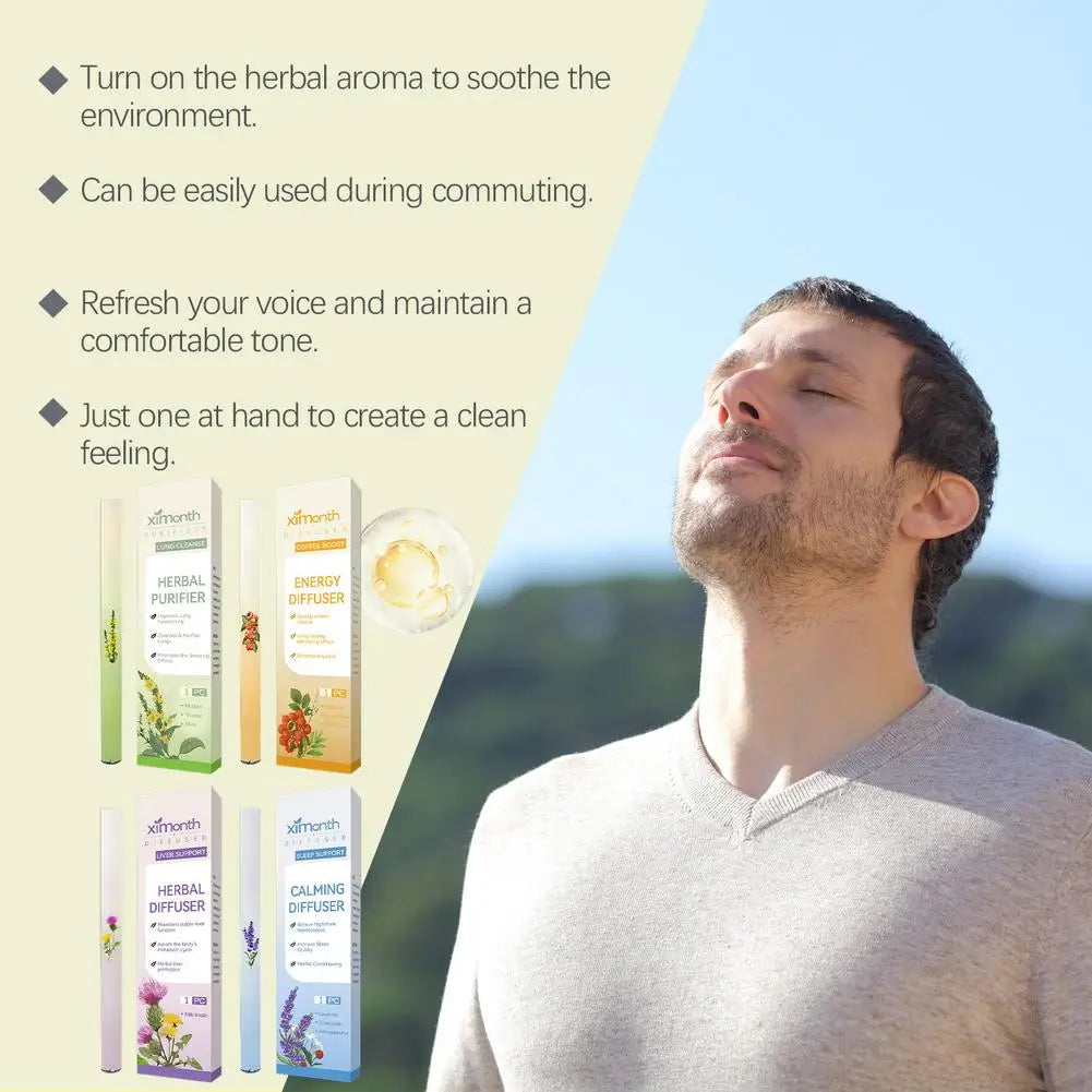 Herbal Aromatherapy Inhaler Diffuser Pen for Relaxation and Calm Breathing