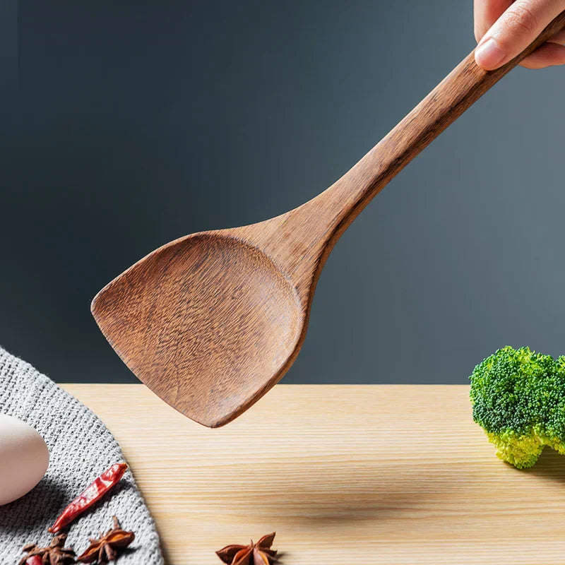 DecorBites™ Kitchen Utensils Set with Wooden Handles