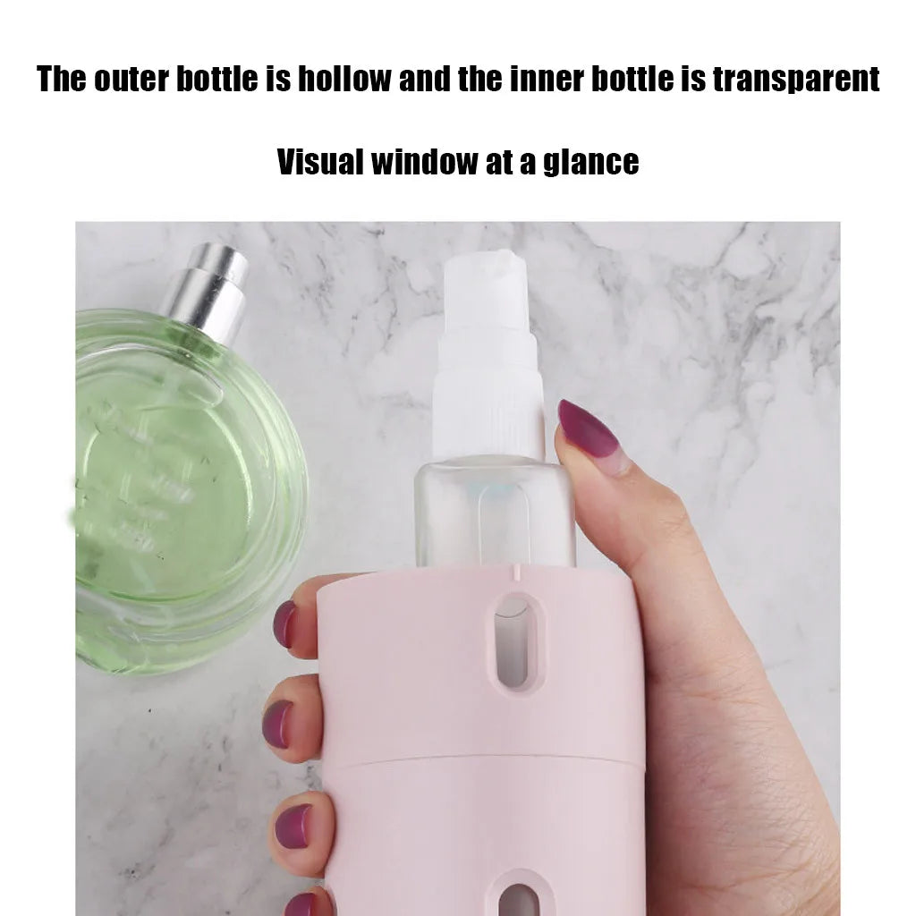 4-in-1 Travel Dispenser Bottle – Refillable Leak-Proof Shampoo, Lotion & Body Wash Container