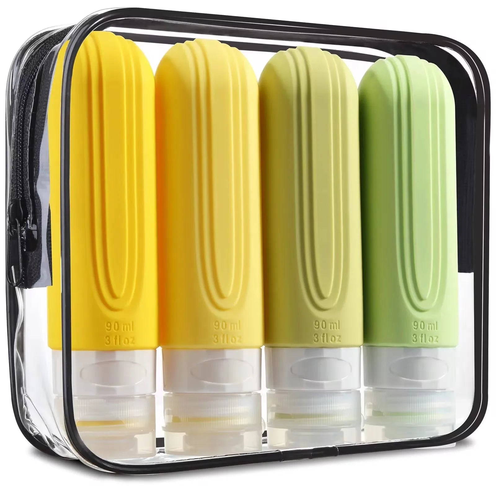 TSA Approved 3oz Travel Bottles Set – Leak-Proof Refillable Silicone Toiletry Containers for Shampoo, Lotion & Liquid