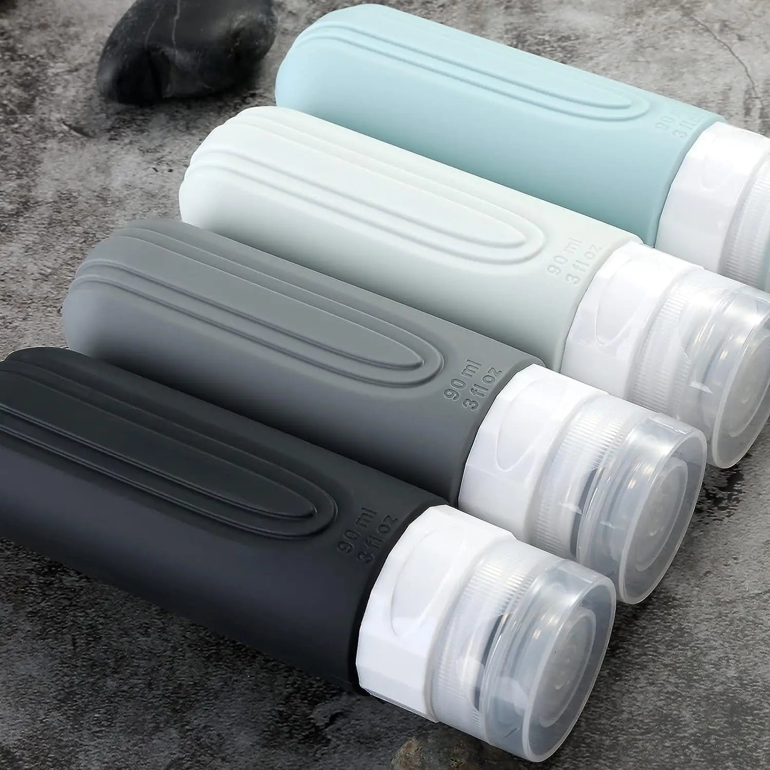 TSA Approved 3oz Travel Bottles Set – Leak-Proof Refillable Silicone Toiletry Containers for Shampoo, Lotion & Liquid
