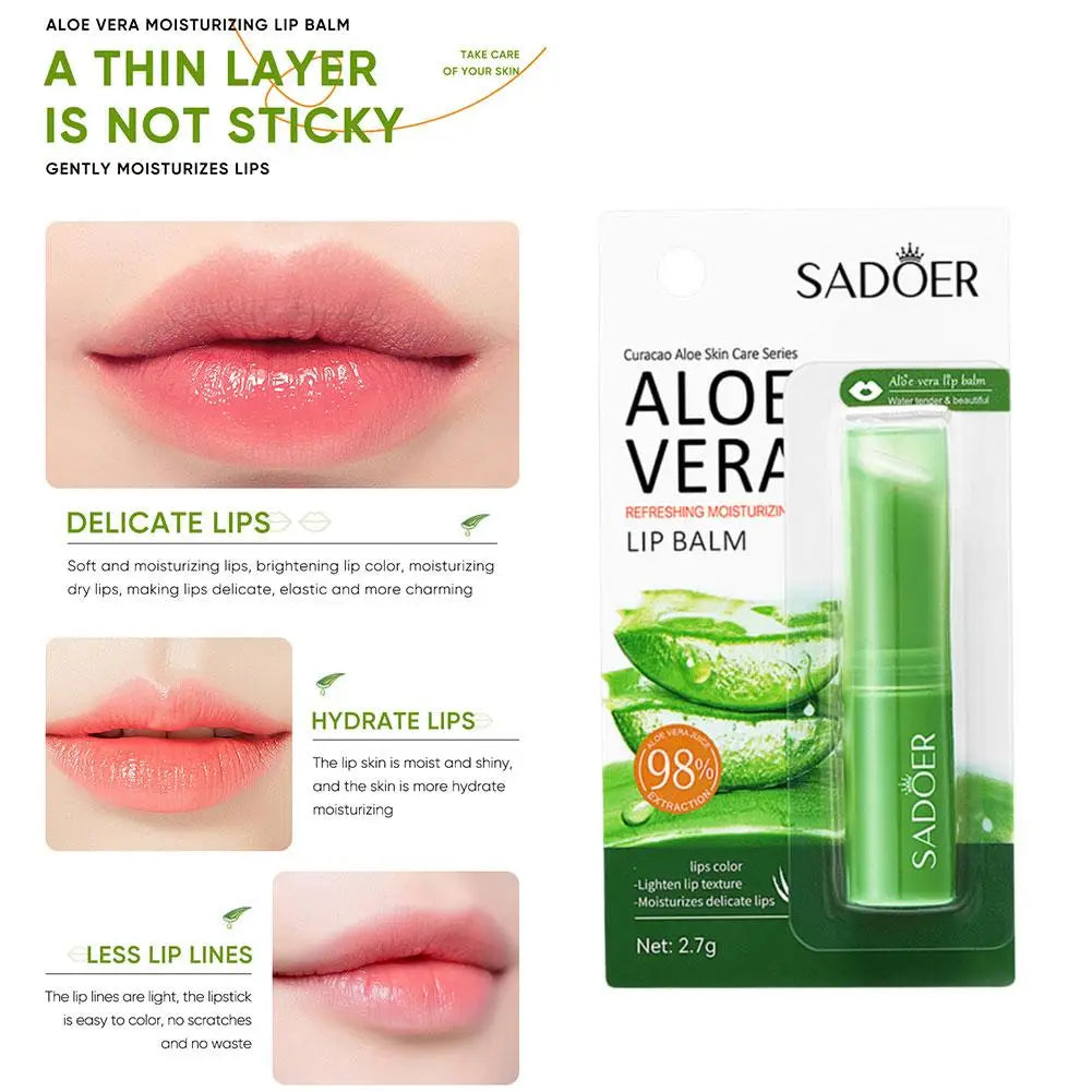 Aloe Vera Hydrating Lip Balm with Vitamin Essence | Moisturizing Repair Lipstick for Soft, Smooth Lips