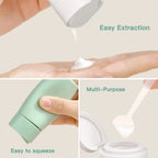 5-in-1 Travel Refillable Silicone Toiletry Bottles Set with Clear Bag – Leak-Proof Shampoo, Conditioner & Lotion Containers