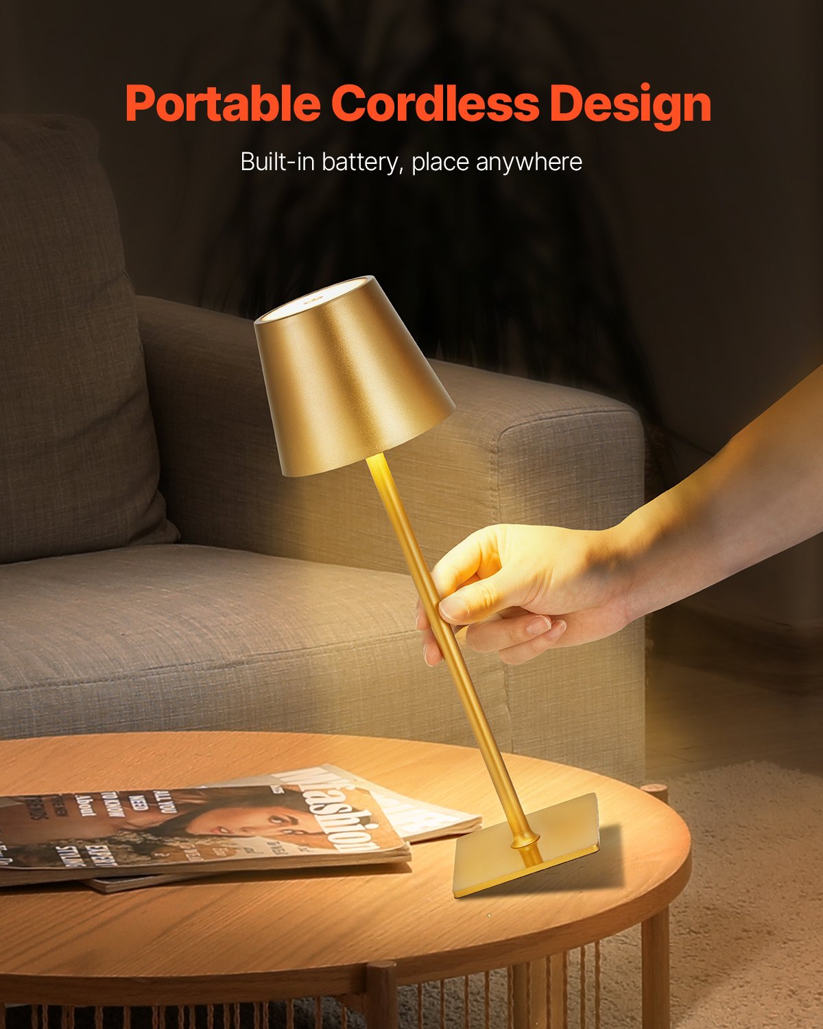 Cordless Rechargeable LED Table Lamp – Minimalist Design