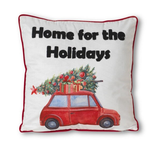 Home for the Holidays Decorative Pillow – Festive Accent Cushion
