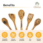 Olive Wood Utensil Set – 5 Piece Hand-Carved Kitchen Tools