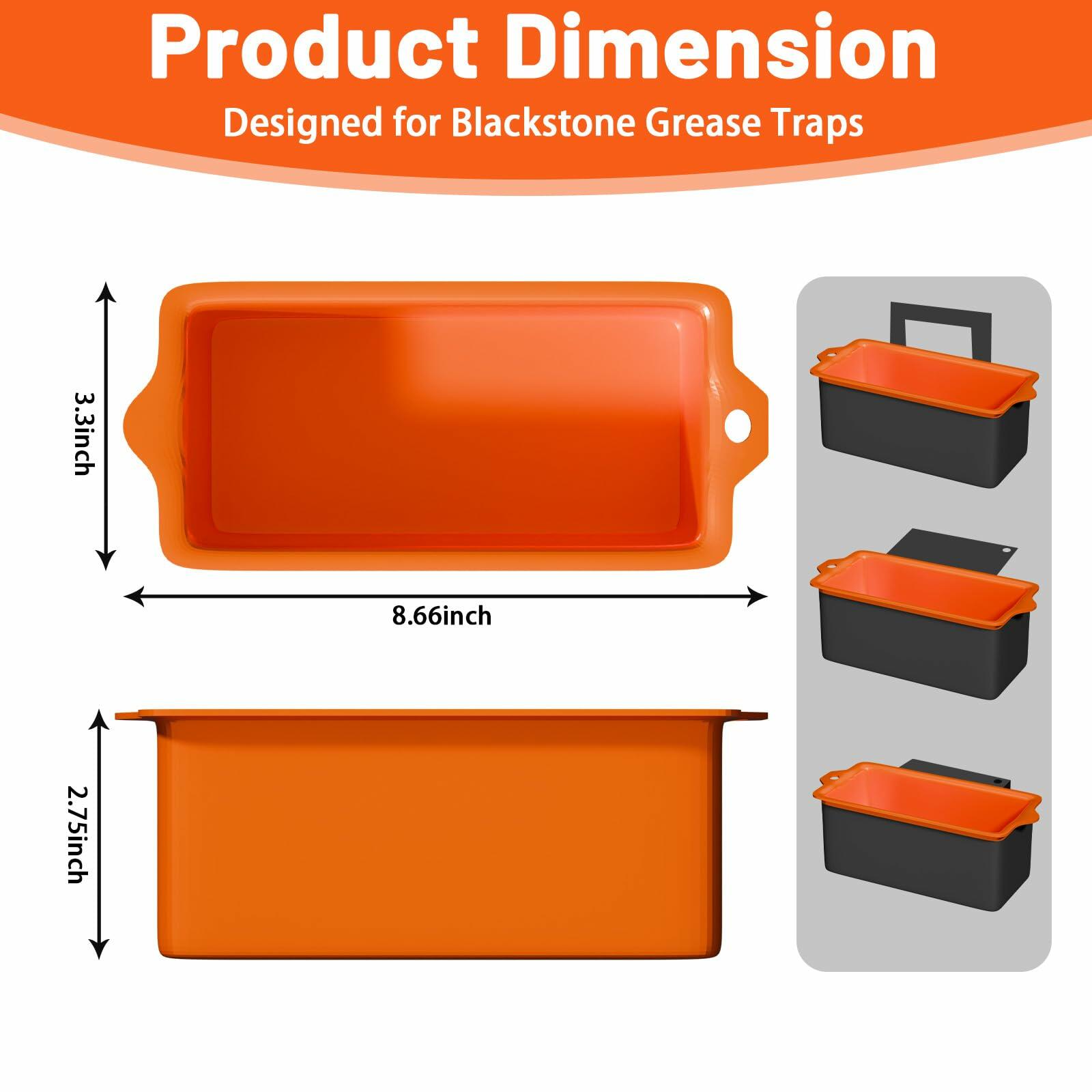 OFDMNY 4 Pcs Orange Silicone Grease Cup Liners for Blackstone 36 28 22 17 Inch