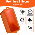 OFDMNY 4 Pcs Orange Silicone Grease Cup Liners for Blackstone 36 28 22 17 Inch
