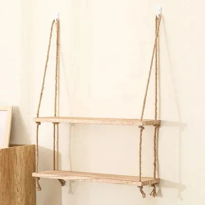DecorBites™ Rustic Wood Floating Wall Shelves – Set of 3