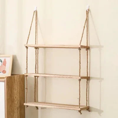 DecorBites™ Rustic Wood Floating Wall Shelves – Set of 3