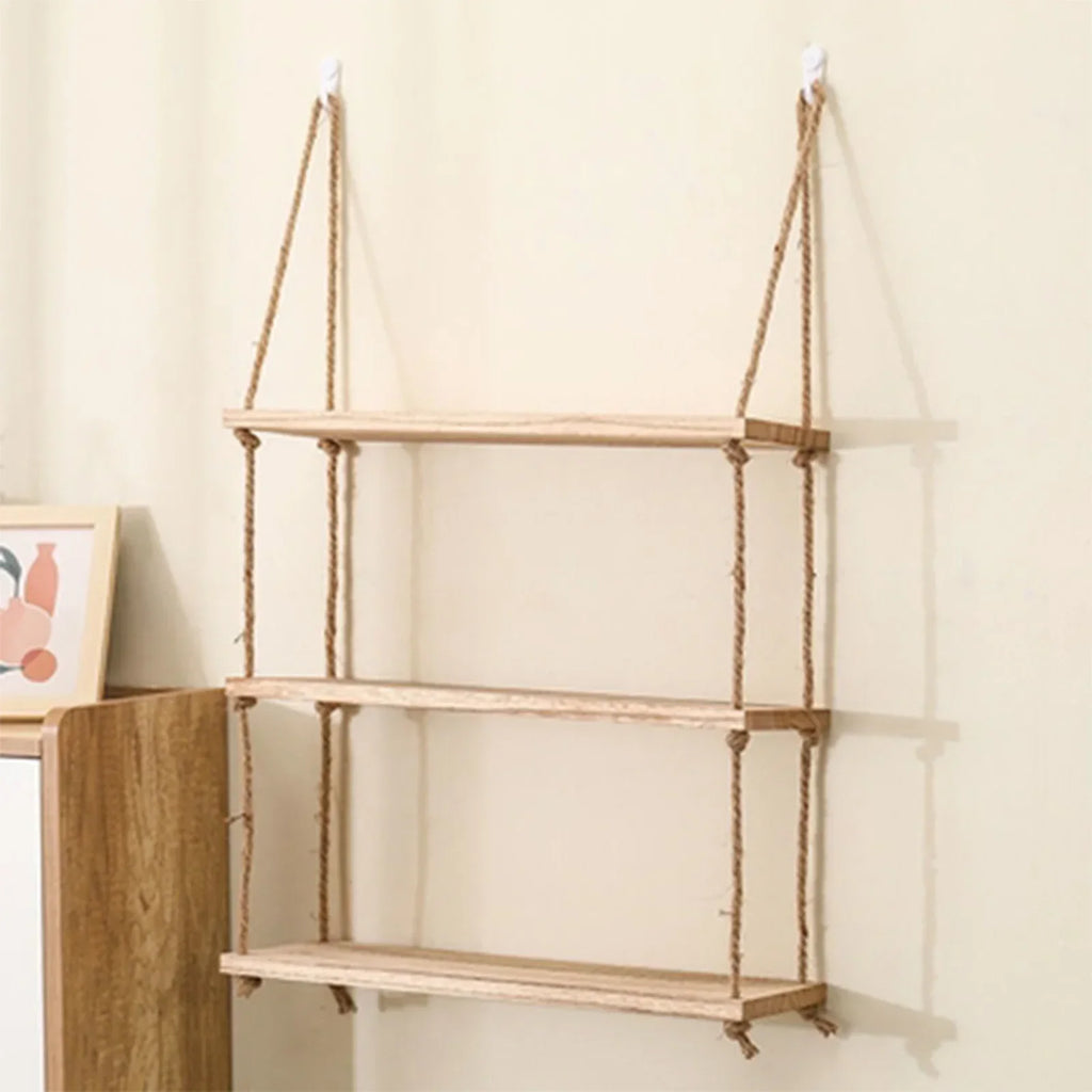 DecorBites™ Rustic Wood Floating Wall Shelves – Set of 3