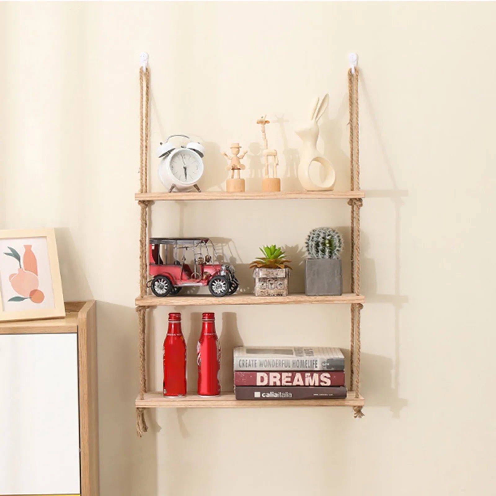 DecorBites™ Rustic Wood Floating Wall Shelves – Set of 3